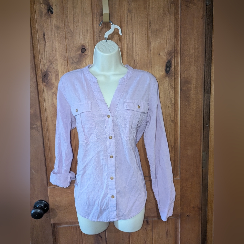 L.L. Bean Purple Long Sleeve Button‎ Down Shirt